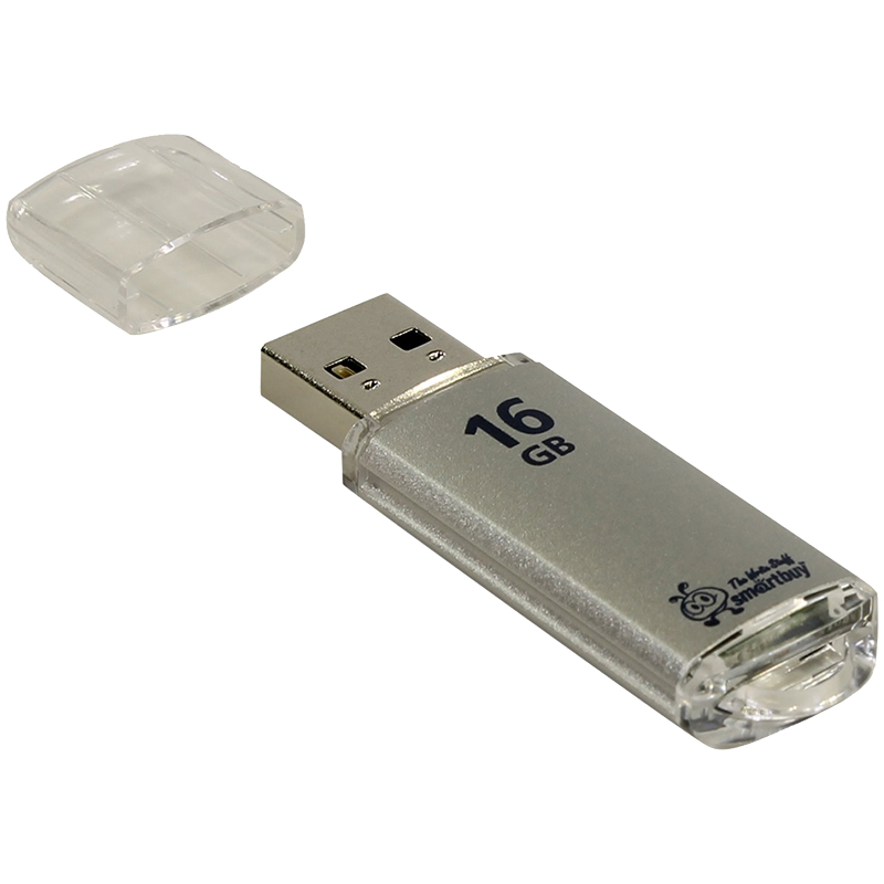 Память Smart Buy V-Cut  16GB, USB 2.0 Flash Drive, серебристый (металл. корпус )