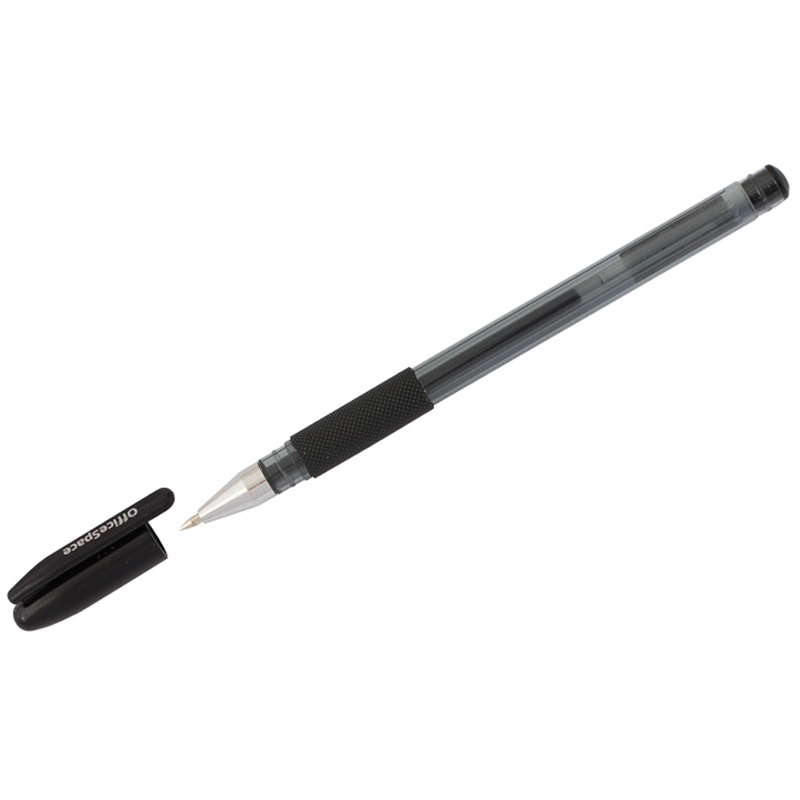 Ручка гелевая OfficeSpace TC-Grip черная, 0,5мм, грип