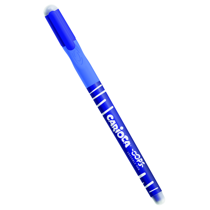 Ручка гелевая Carioca Oops синяя, грип, 0,7мм стираемая