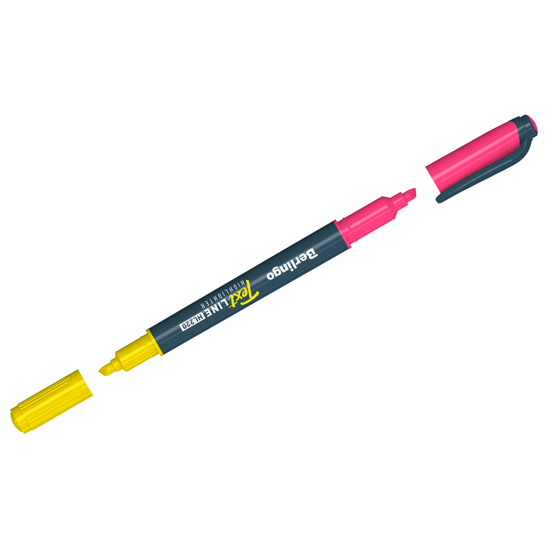 Текстовыделитель двусторонний Berlingo Textline HL220 желтый/розовый, 0,5-4мм