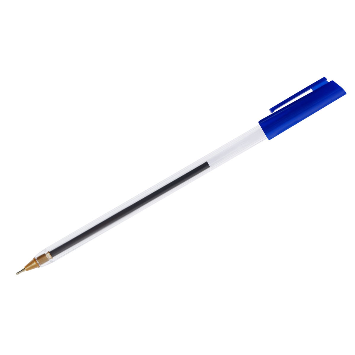 Ручка шариковая Стамм РШ 800 синяя, 0,7мм, прозрачный корпус