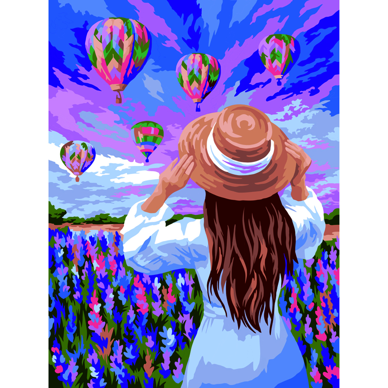 Картина по номерам на картоне ТРИ СОВЫ Воздушные шары, 30*40, с акриловыми красками и кистями