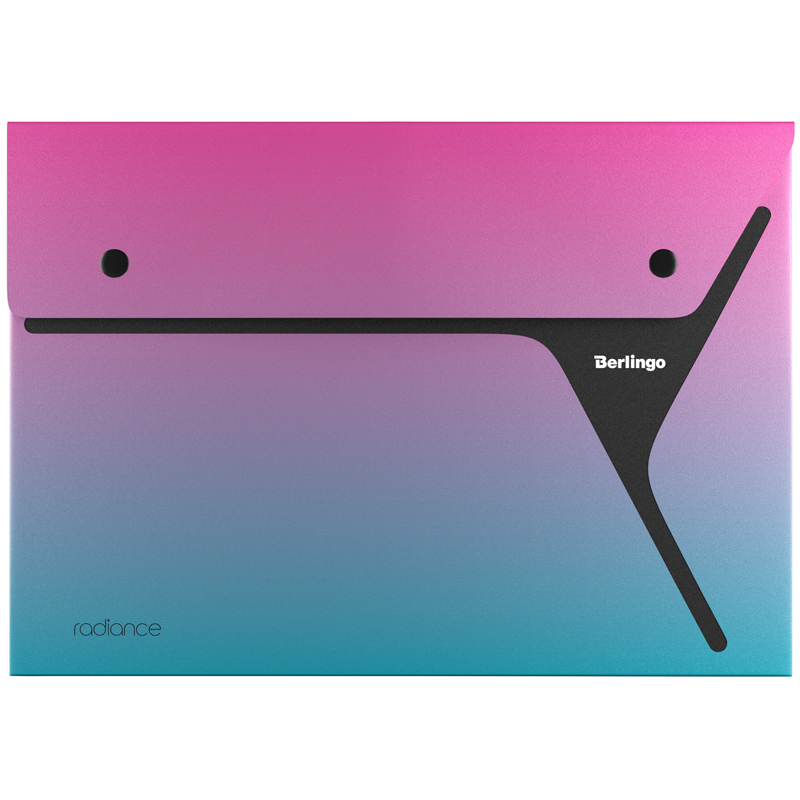 Папка-конверт на 2 кнопках Berlingo xProject. Radiance А4, 300мкм, розовый/голубой градиент