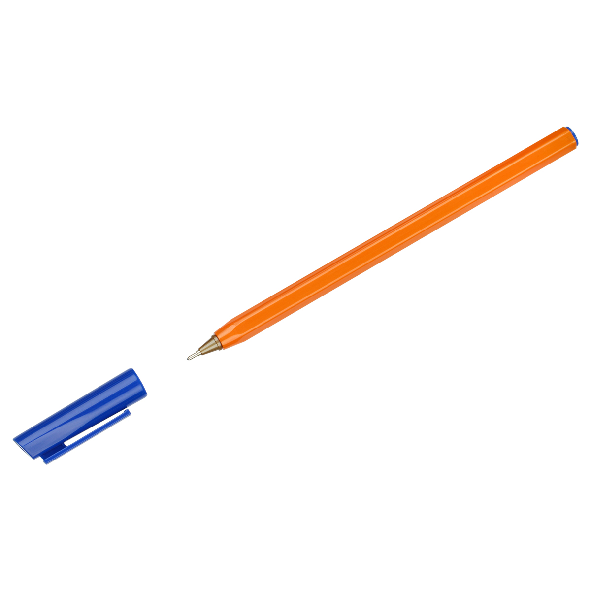 Ручка шарик. СТАММ "800" синяя, 0,7мм, оранжевый корпус