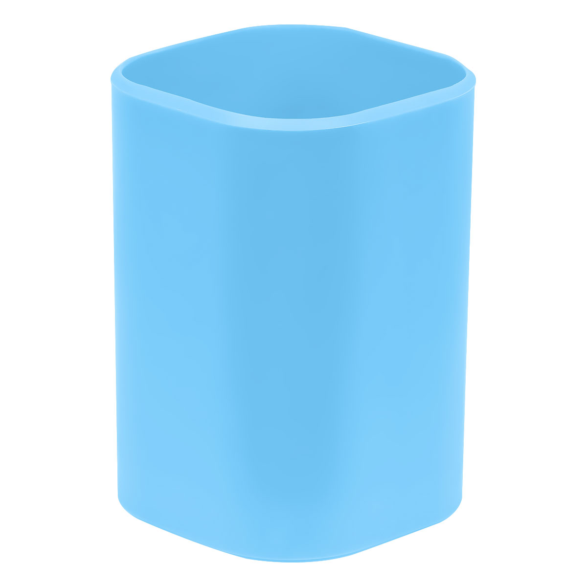 Подставка-стакан для канц. мелочей голубая СТАММ Фаворит пластиковая квадратная