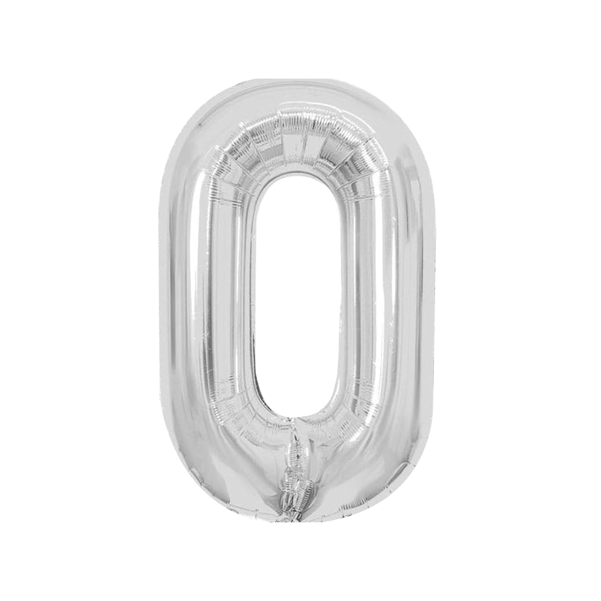 Воздушный шар 40" MESHU цифра 0 серебро фольгированный