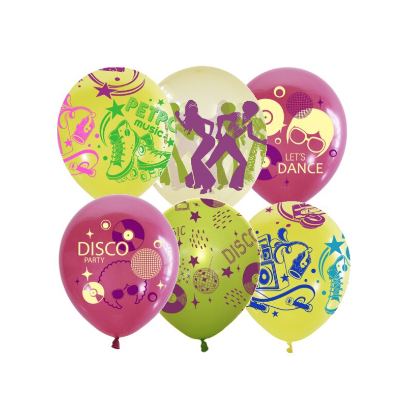 Воздушные шары 25шт. M10/30см ПатиБум Disco Party ассорти