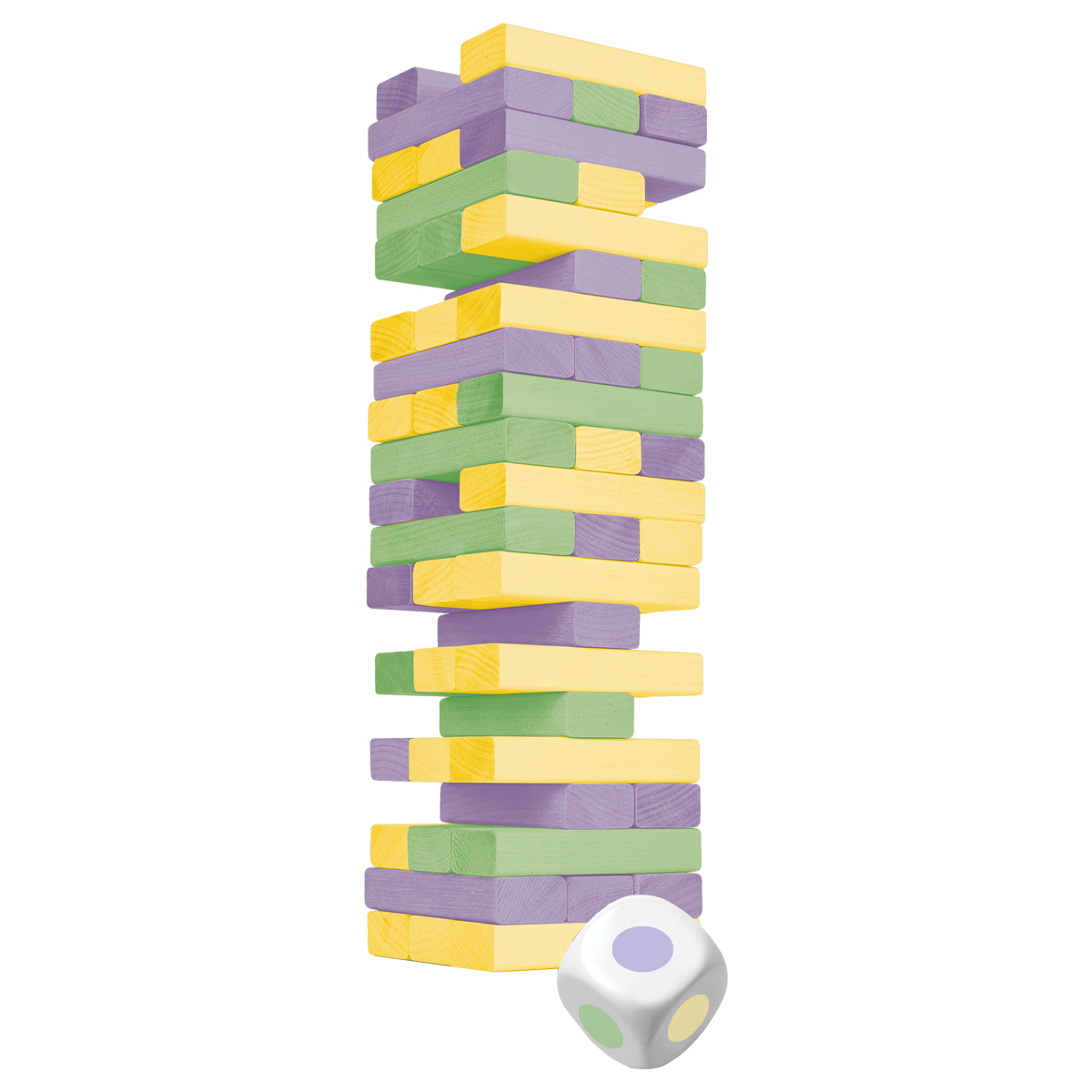 Игра настольная ТРИ СОВЫ "Башня. Цветная", 48 цветных дерев. блоков