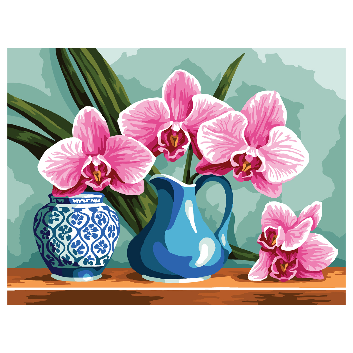 Картина по номерам на холсте ТРИ СОВЫ Ветка орхидеи, 30*40, с акриловыми красками и кистями