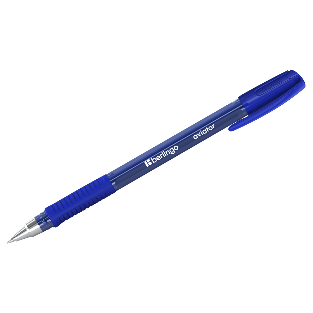 Ручка шарик. Berlingo Aviator синяя, 0,7мм, грип