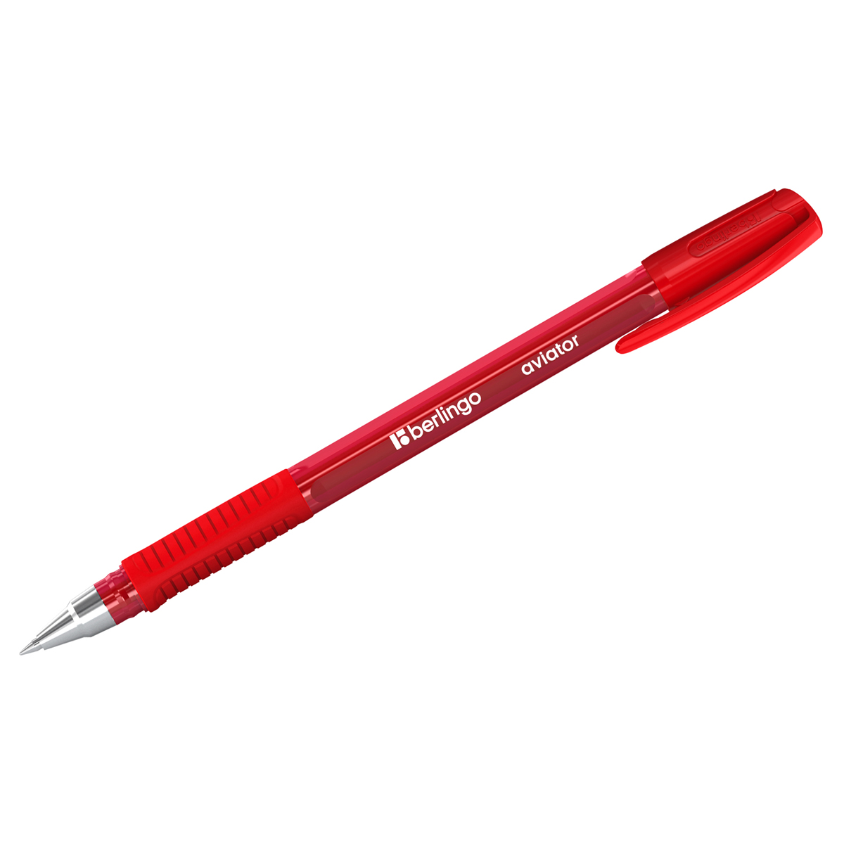 Ручка шарик. Berlingo Aviator красная, 0,7мм, грип