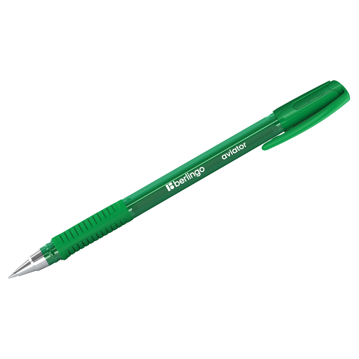 Ручка шарик. Berlingo Aviator зеленая, 0,7мм, грип