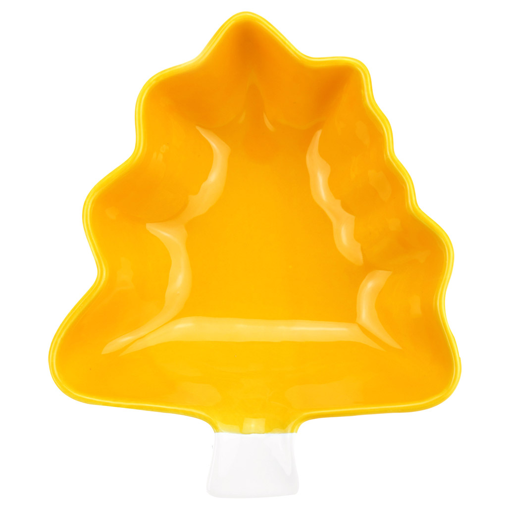 "Крона" Салатник фарфоровый 550мл, 17х20х5,9см, желтый (Китай)