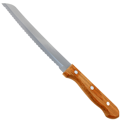 "Tramontina Dynamic" Нож для хлеба 20см, деревянная ручка, с зубчиками (Бразилия)