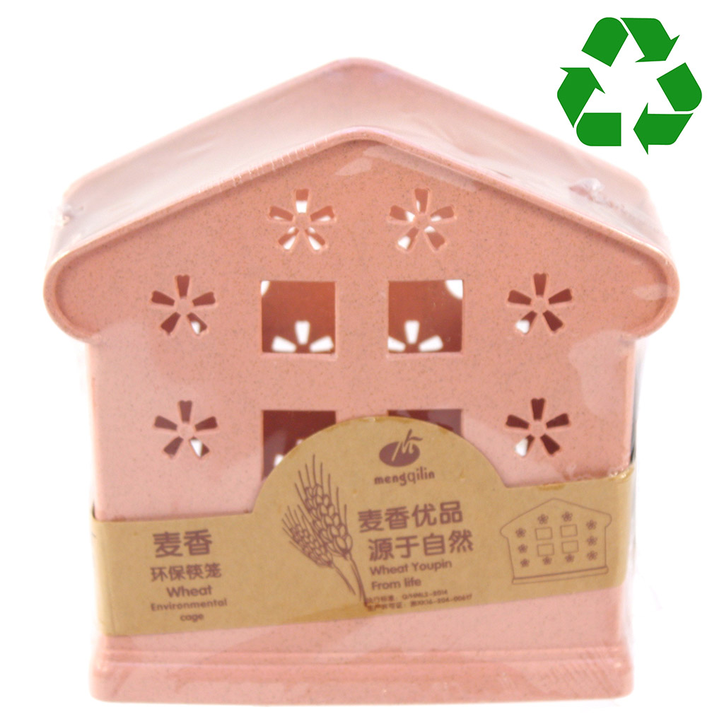 Подставка пластмассовая для туалетных принадлежностей "Эко дом" 7х19,7х16см, розовый, настенная/настольная (Китай) Пластик с добавлением пшеничных волокон.