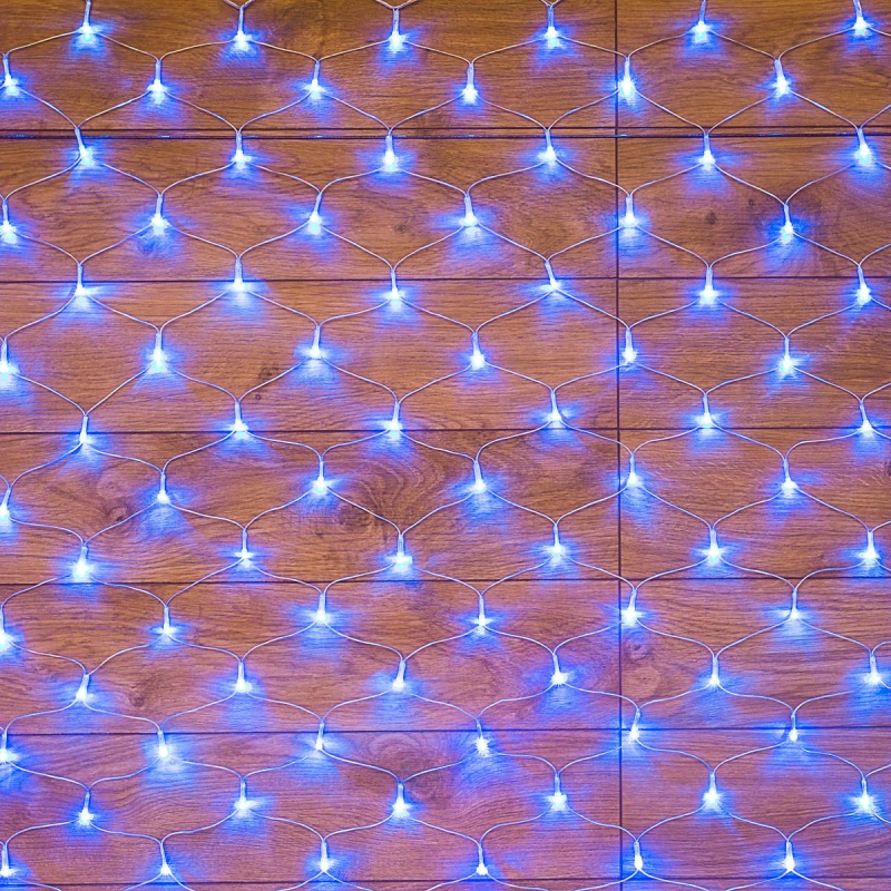 Гирлянда сеть 1,8х1,5 м, прозрачный ПВХ, 180 LED, Синий,  215-133
