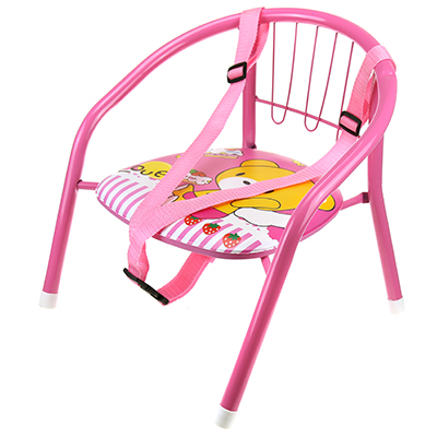 Кресло детское "Лапушка" 35х34см h35см, металлический каркас окрашенный-розовый, мягкое сиденье кожзам с пищалкой (сиденье 16,5х16,5см, h без спинки-17см, для трубы-1,8см), страховочный ремешок (Китай)