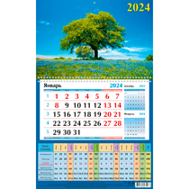 Календарь настенный моноблочный производственный 2024 год Летний день (31x50 см)
