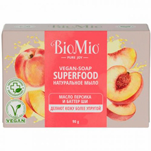 Мыло натуральное BioMio Vegan-Soap Superfood Масло персика и баттер ши, 90 г