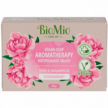 Мыло натуральное BioMio Vegan-Soap Aromatherapy Пион и пальмароза, 90 г