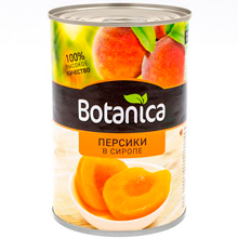 Персики Botanica половинки в сиропе консервированные, 425 мл