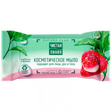 Мыло косметическое Чистая линия Клубника и базилик для лица, рук и тела, 75 г Мыло косметическое Чистая линия Клубника и базилик для лица, рук и тела, 75 г
