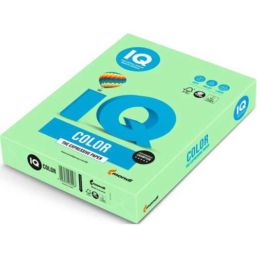 Бумага цветная IQ color, А4, 80 г/м2, 500 л., пастель, зеленая, MG28