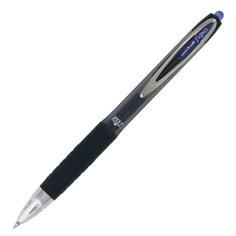 Ручка гелевая автоматическая UNI-BALL (Япония) Signo, СИНЯЯ, корпус тонированный, узел 0,7 мм, линия письма 0,4 мм, UMN-207 BLUE