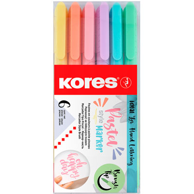 Маркеры-кисть Kores Pastel Style 6цв.