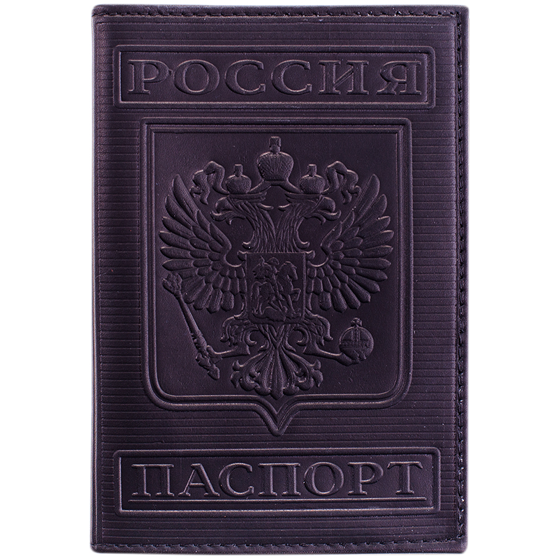 Обложка для паспорта OfficeSpace кожа тип 3, черный, тиснение Герб