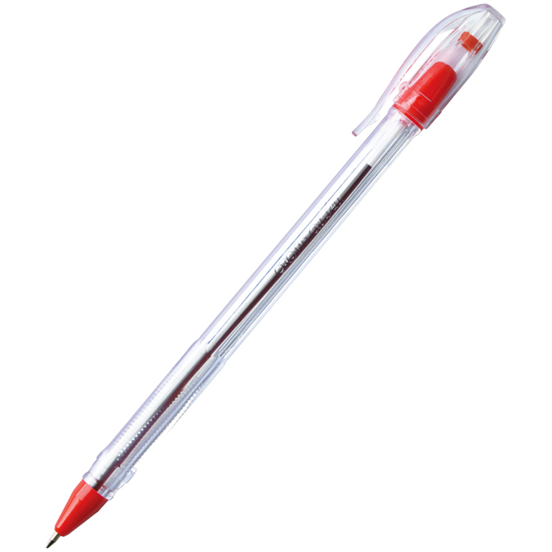 Ручка шариковая Crown Oil Jell красная, 0,7мм, штрих-код