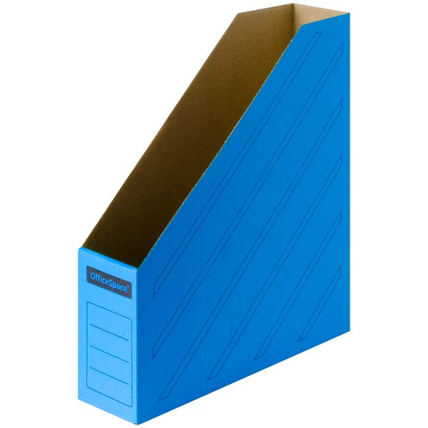 Накопитель-лоток архивный из микрогофрокартона OfficeSpace,  75мм, синий, до 700л.