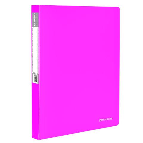 Папка 40 вкладышей BRAUBERG Neon, 25 мм, неоновая розовая, 700 мкм, 227454