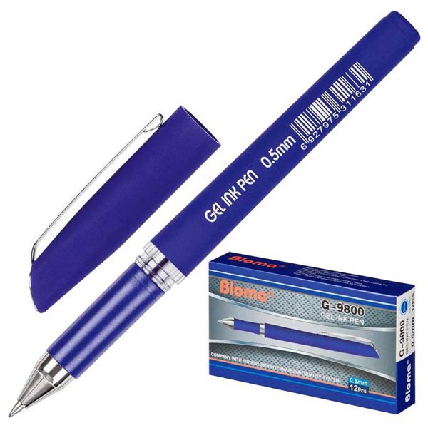 Ручка гелевая Attache Stream синий, 0,5мм нубук. корпус, метал. клип