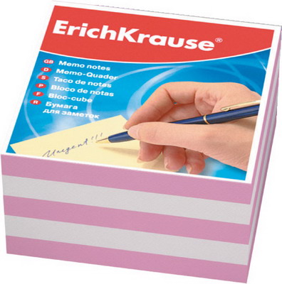 Блок для заметок ERICH KRAUSE 9*9*5 см розовый