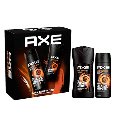 Набор подарочный Axe Dark Temptation 2022, гель для душа, 250 мл + дезодорант, 150 мл