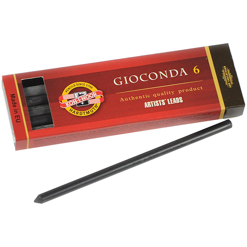 Грифели для цанговых карандашей Koh-I-Noor Gioconda, 2B, 5,6мм, 6шт., круглый