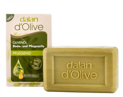 Мыло твердое оливковое Dalan d'Olive с маслом оливы и увлажняющим кремом, 100 г