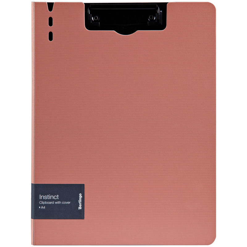 Папка-планшет с зажимом Berlingo Instinct, A4, пластик (полифом), фламинго/черный