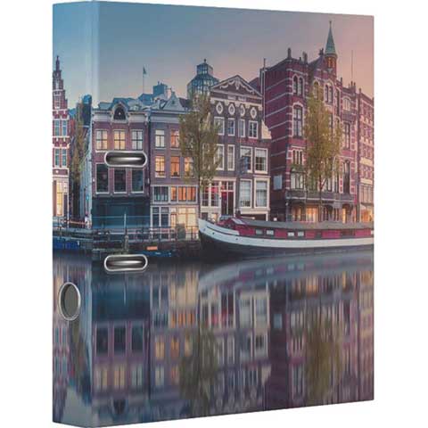Папка с арочным механизмом "deVENTE. Амстердам" A4 75 мм, картонная, собранная, цветная печать