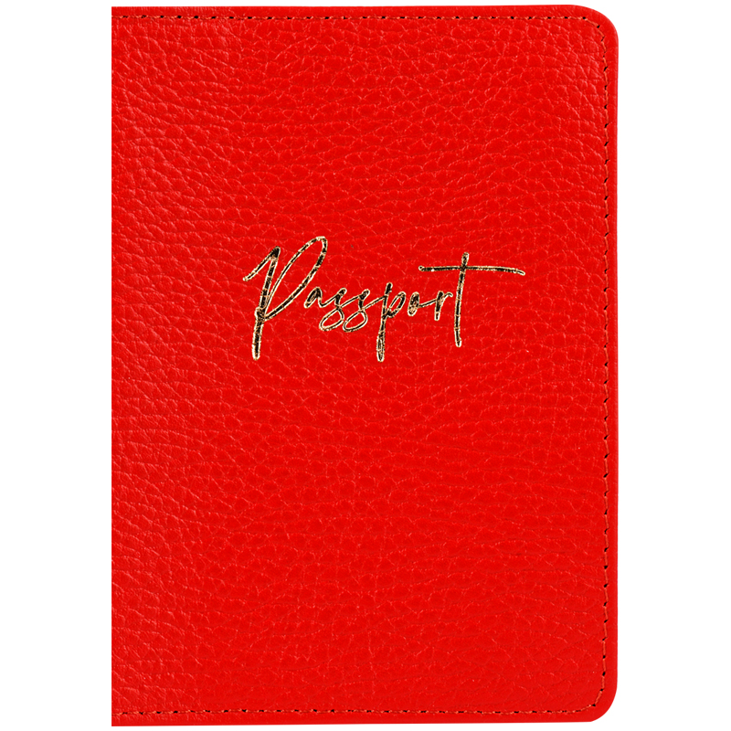 Обложка для паспорта OfficeSpace Naples, кожа, красный, тиснение фольгой