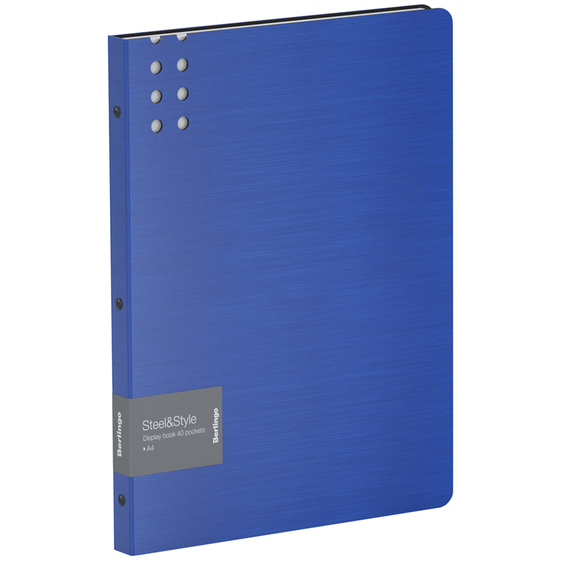 Папка с 40 вкладышами Berlingo Steel Style, 25мм, 1800мкм, пластик (полифом), синяя