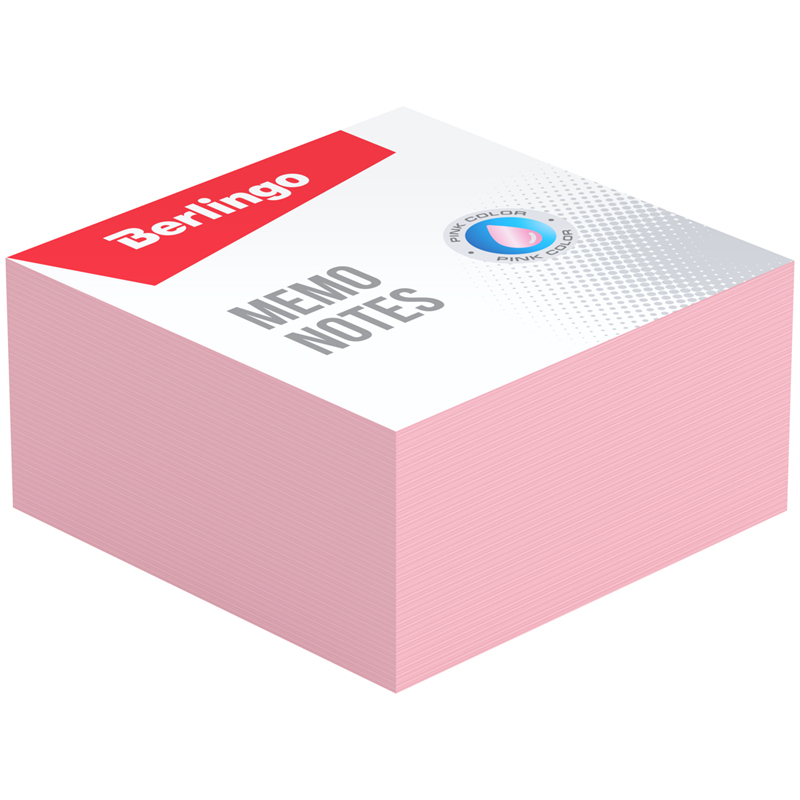Блок для записи Berlingo Standard, 9*9*4,5см, розовый