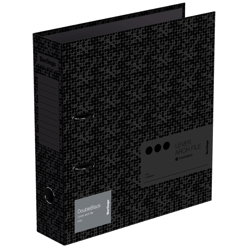 Папка-регистратор Berlingo DoubleBlack, 80мм, ламинированная, черная, с рисунком