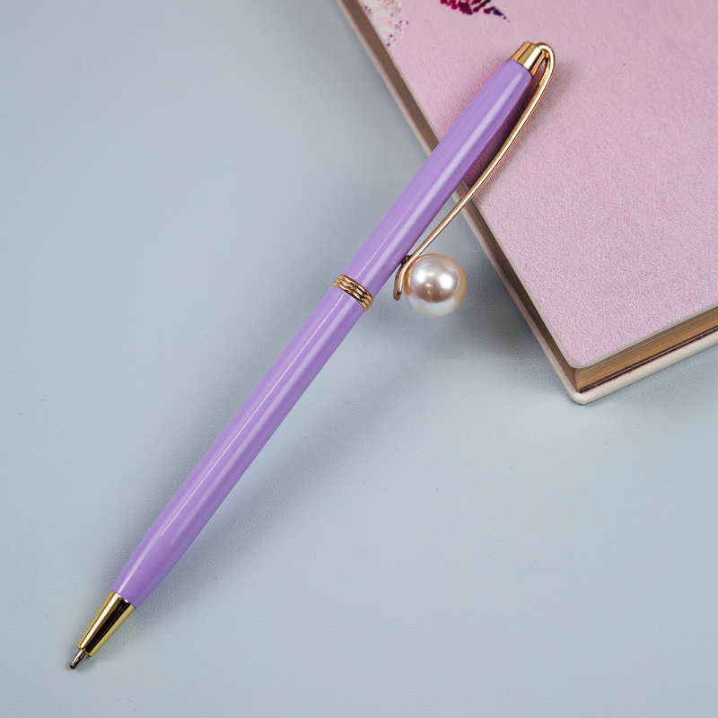 Ручка шариковая автоматическая MESHU Lilac jewel синяя, 1,0мм