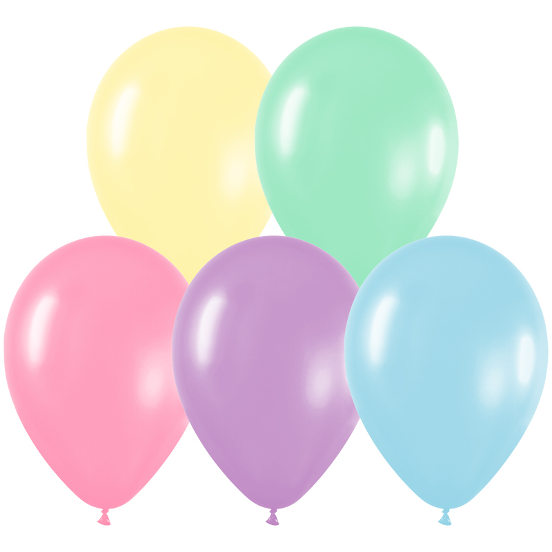 Воздушные шары,  100шт., М12/30см, MESHU Macaroons, пастель, ассорти
