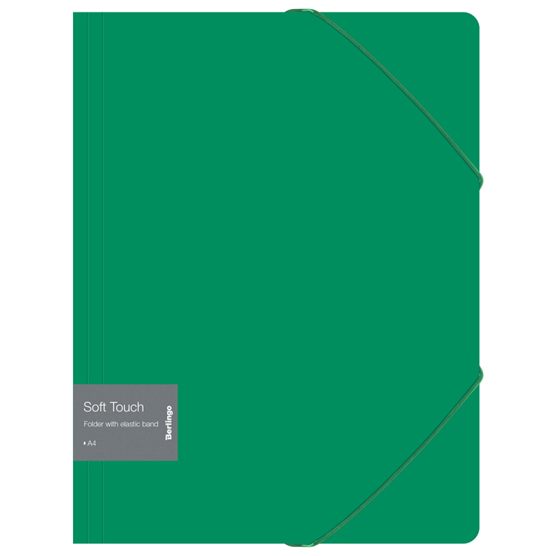 Папка на резинке Berlingo Soft Touch А4, 600мкм, зеленая