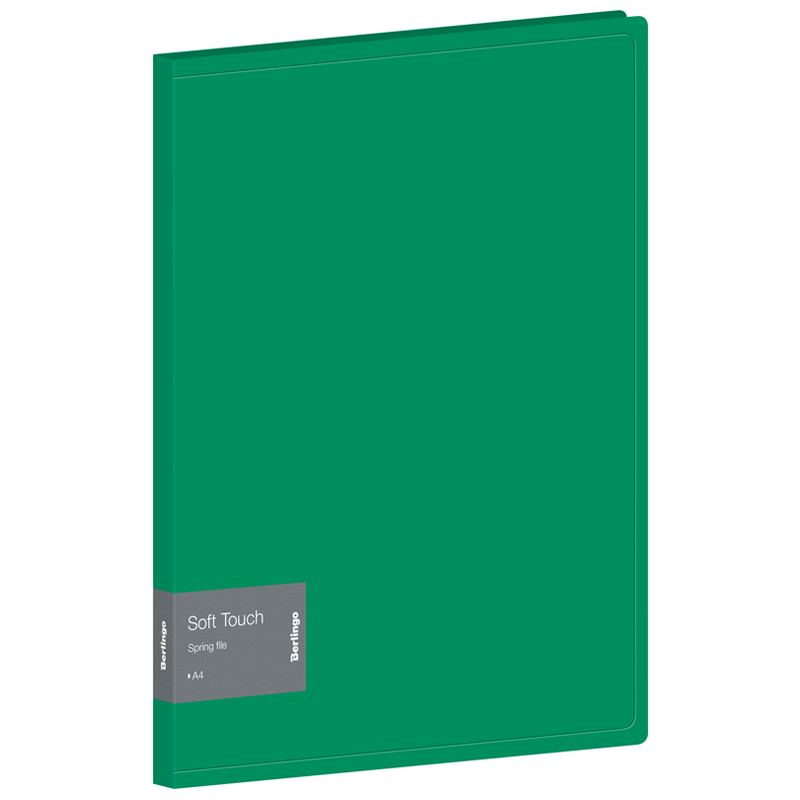 Папка с пружинным скоросшивателем Berlingo Soft Touch, 17мм, 700мкм, зеленая, с внутр. карманом
