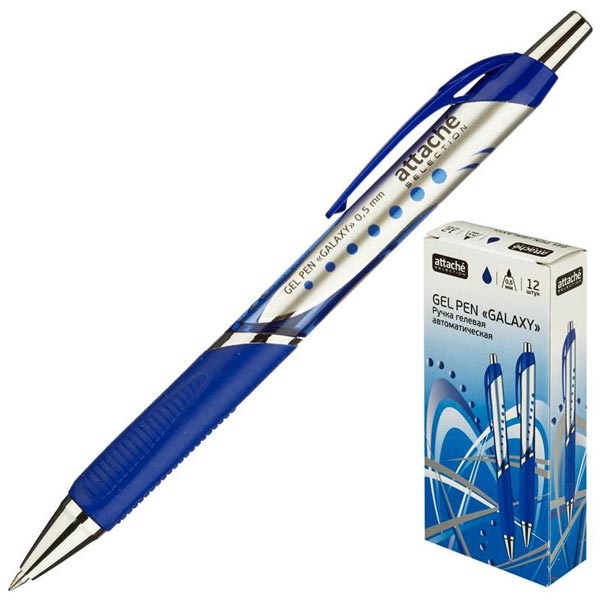 Ручка гелевая Attache selection Galaxy,синий корпус,цвет чернил-синий
