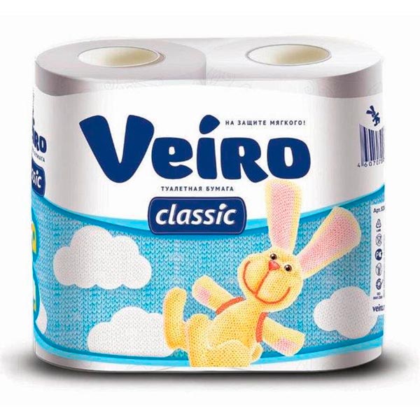 Бумага туалетная VEIRO Classic 2сл 4 рулона/уп